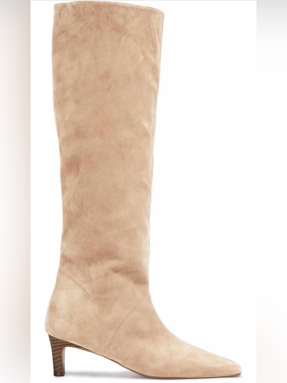 Women's Tall Kitten Heel Suede Knee Boot - Beige